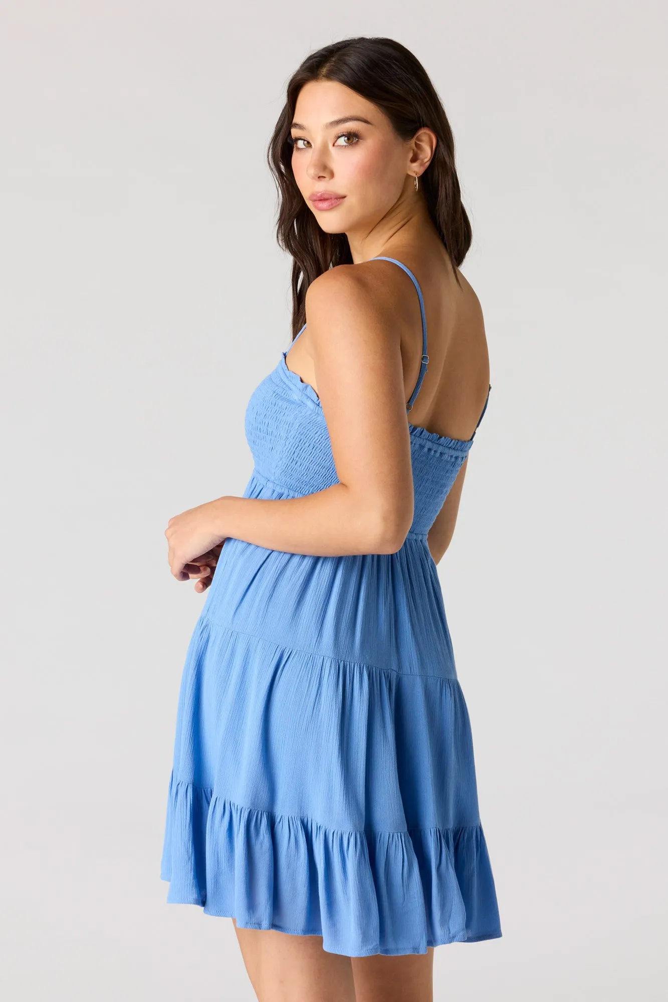 Smocked Tiered Mini Dress sold by Urban Planet product image thumbnail 2