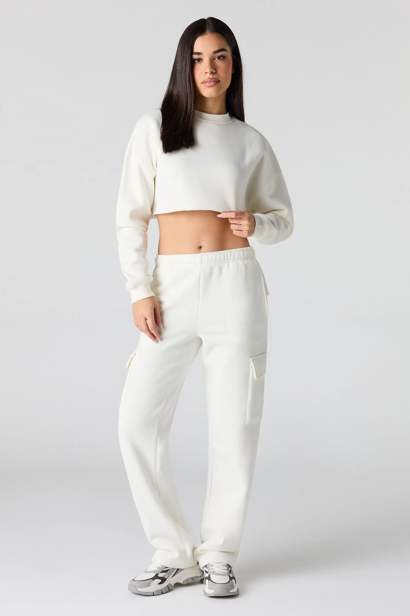 Solid Fleece Cargo Sweatpant sold by Urban Planet