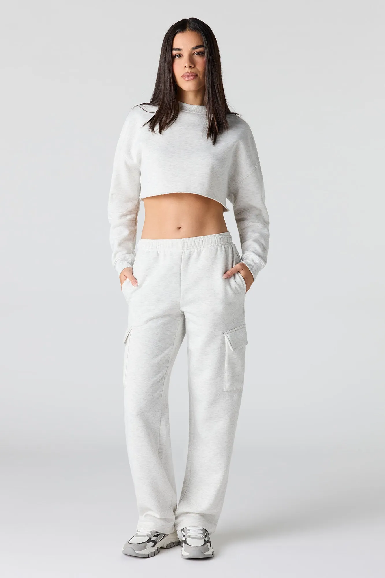 Solid Fleece Cargo Sweatpant sold by Urban Planet product image thumbnail 4