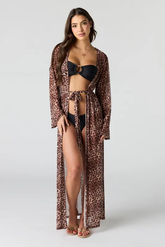 Self Tie Maxi Swim Cover Up Kimono sold by Urban Planet
