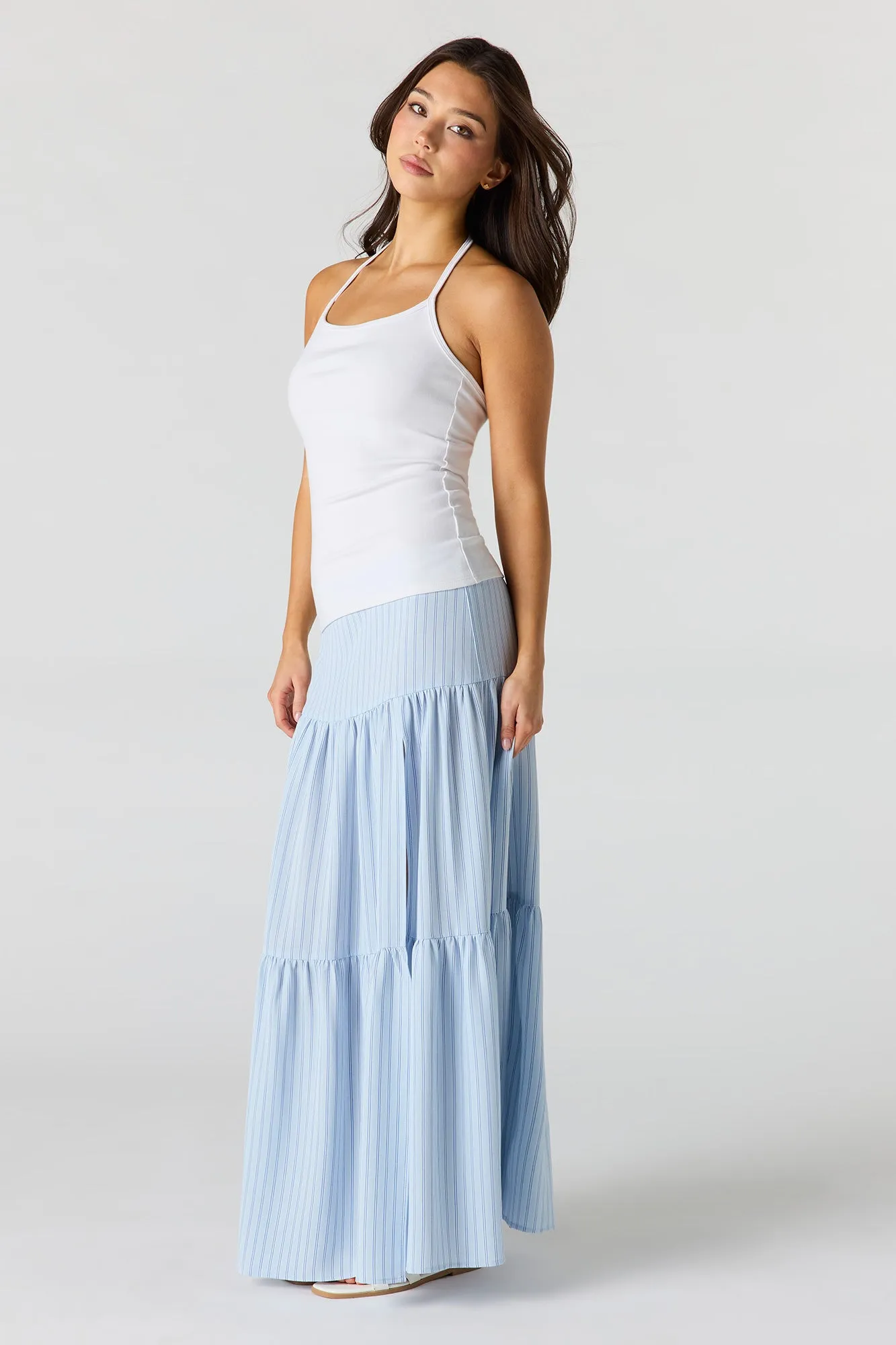 Printed Flowy Tiered Slit Maxi Skirt sold by Urban Planet product image thumbnail 2