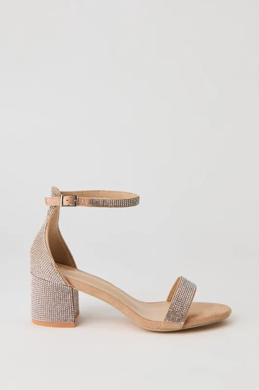 Rhinestone Band Block Heel sold by Urban Planet