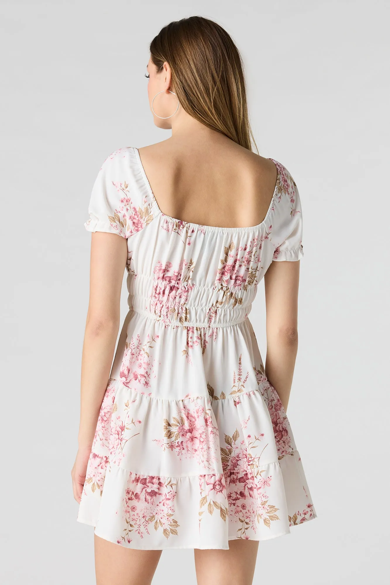 Short Puff Sleeve Tiered Mini Dress sold by Urban Planet product image thumbnail 2