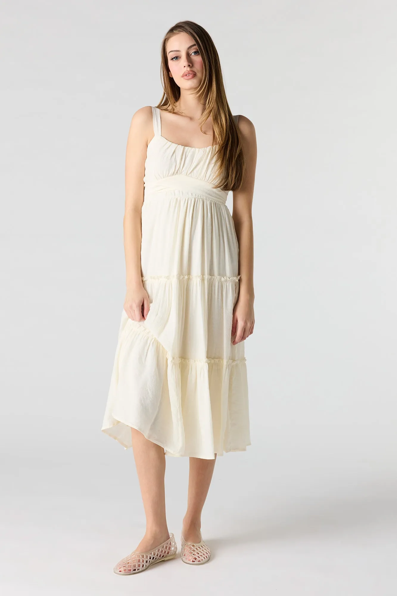 Tie Waist Tiered Midi Dress sold by Urban Planet product image thumbnail 4