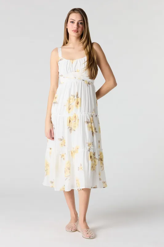 Tie Waist Tiered Midi Dress made by Stitches