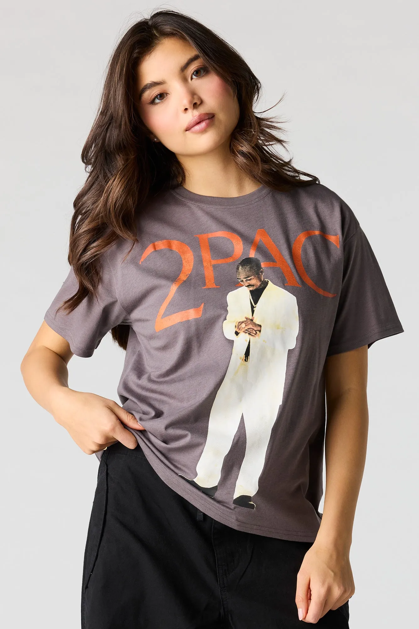 Tupac Graphic Boyfriend T-Shirt sold by Urban Planet product image thumbnail 2