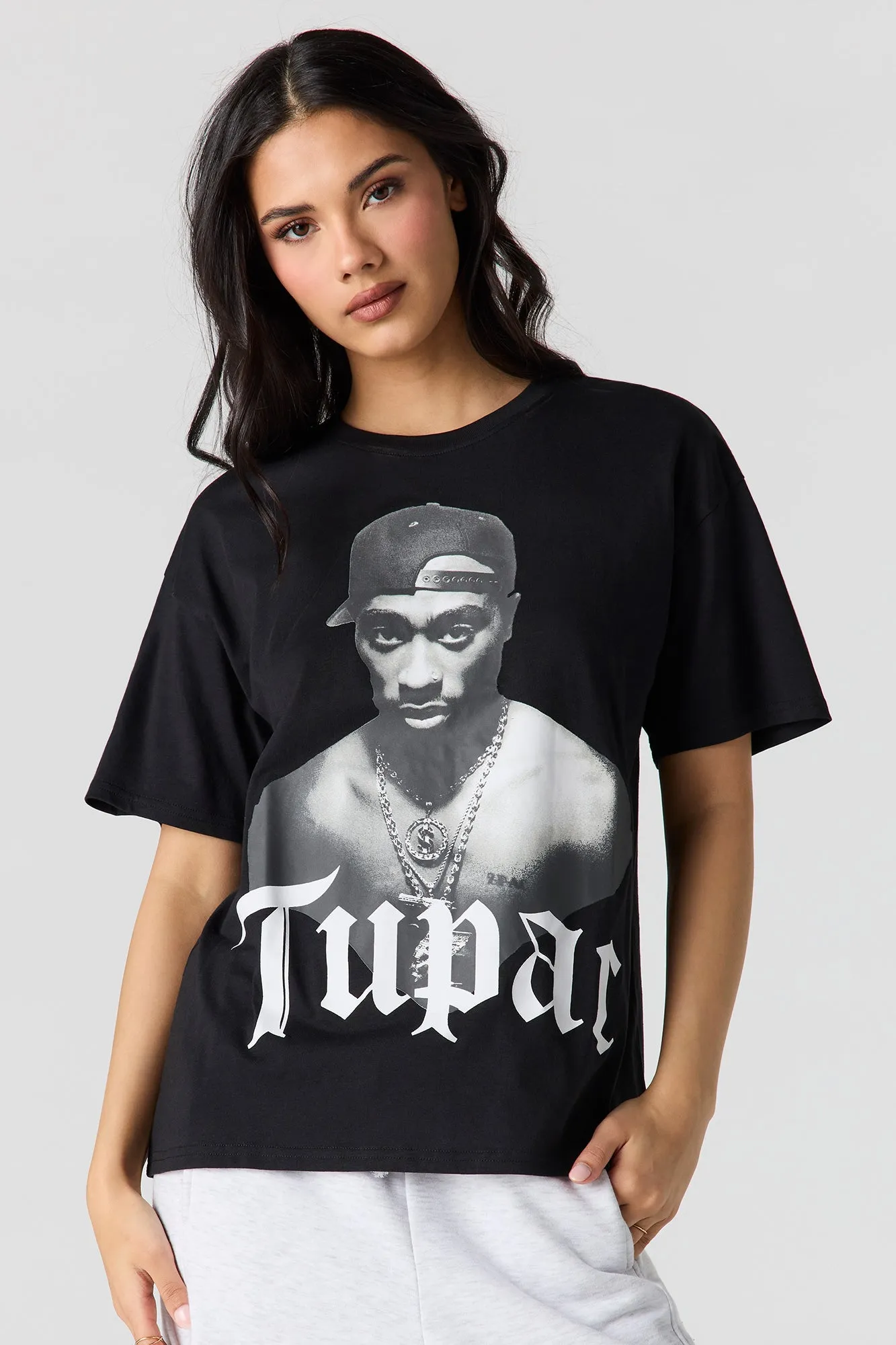 Tupac Graphic Boyfriend T-Shirt sold by Urban Planet product image thumbnail 5