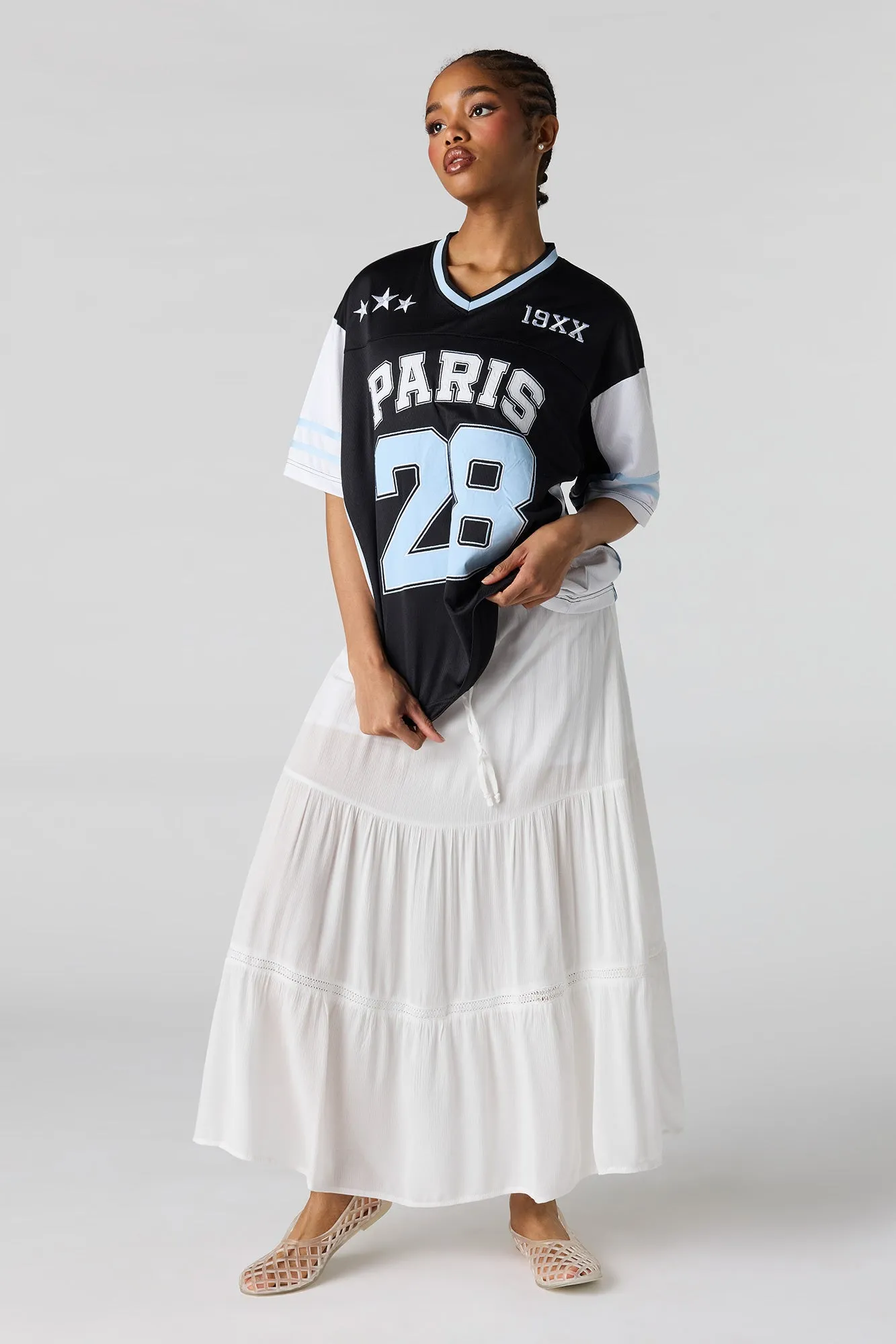 Colourblock Graphic Jersey Top sold by Urban Planet product image thumbnail 3
