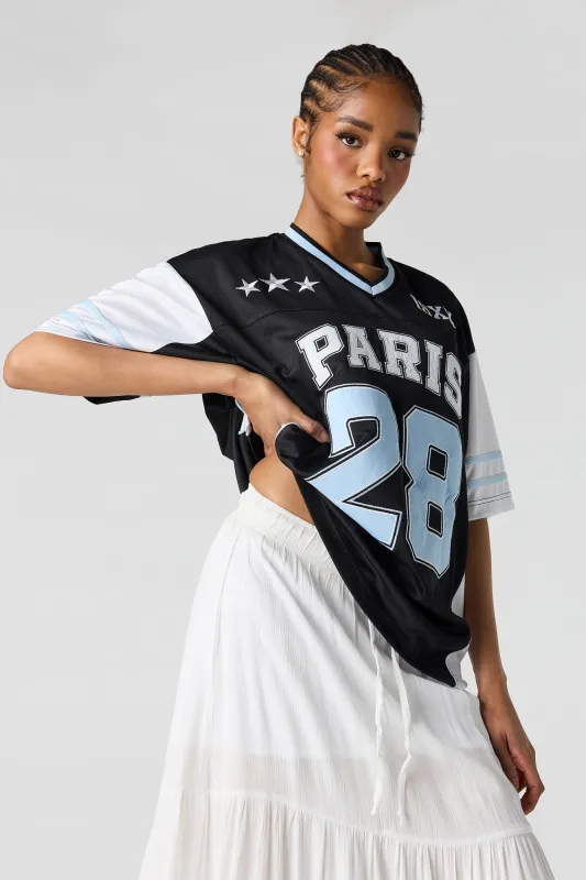 Colourblock Graphic Jersey Top made by Urban Planet