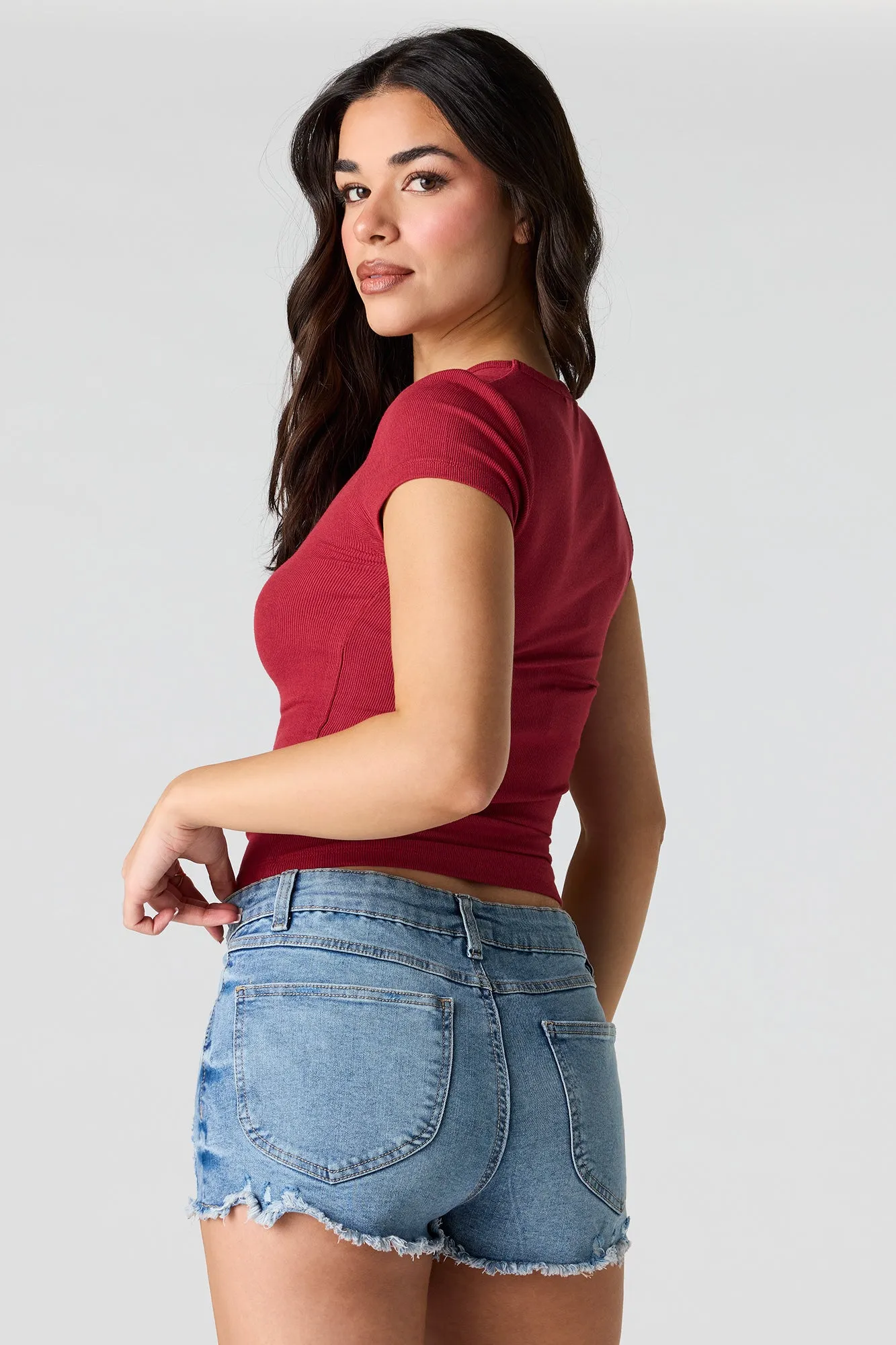 Ribbed T-Shirt sold by Urban Planet product image thumbnail 2