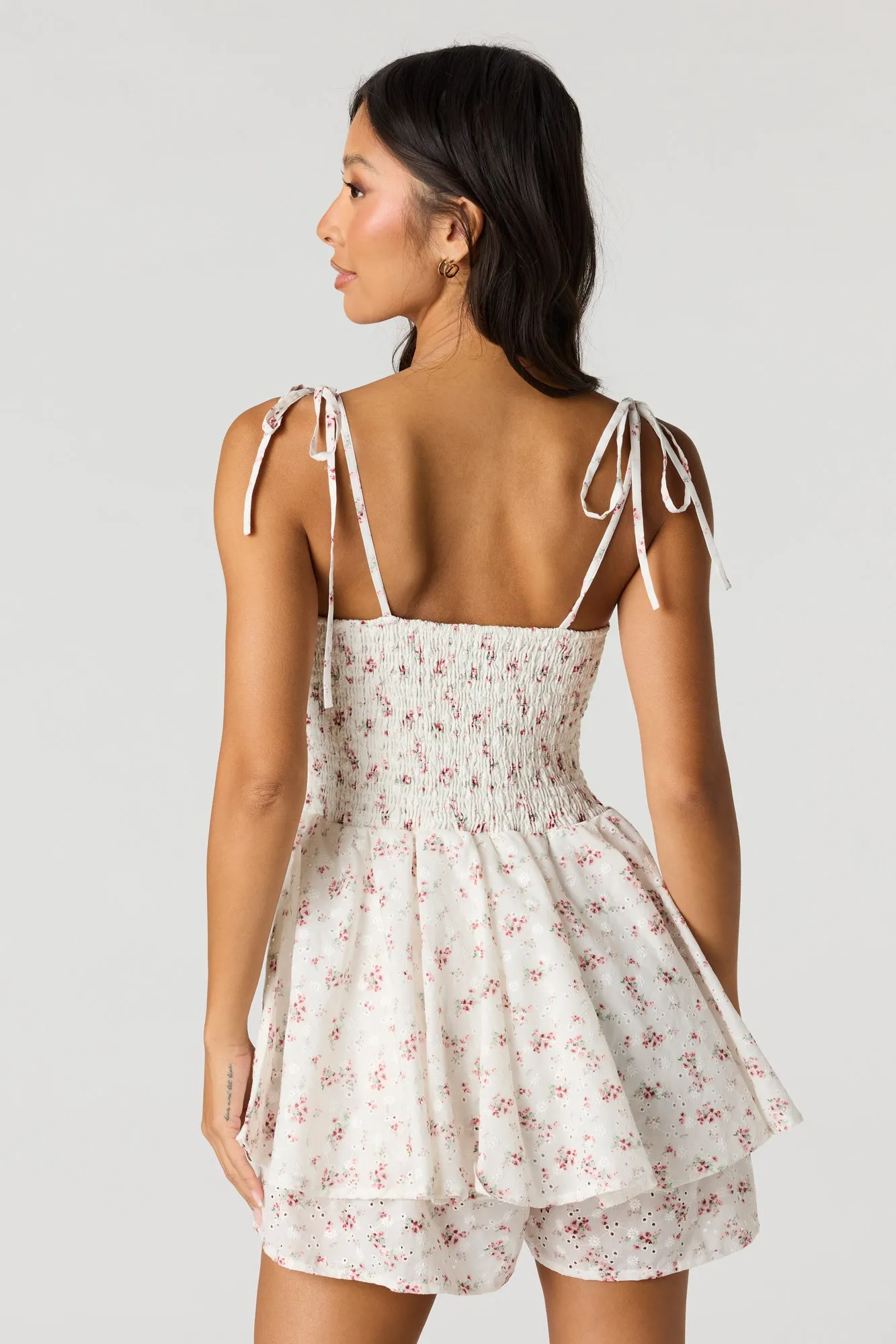 Floral Eyelet Tiered Romper sold by Urban Planet product image thumbnail 2
