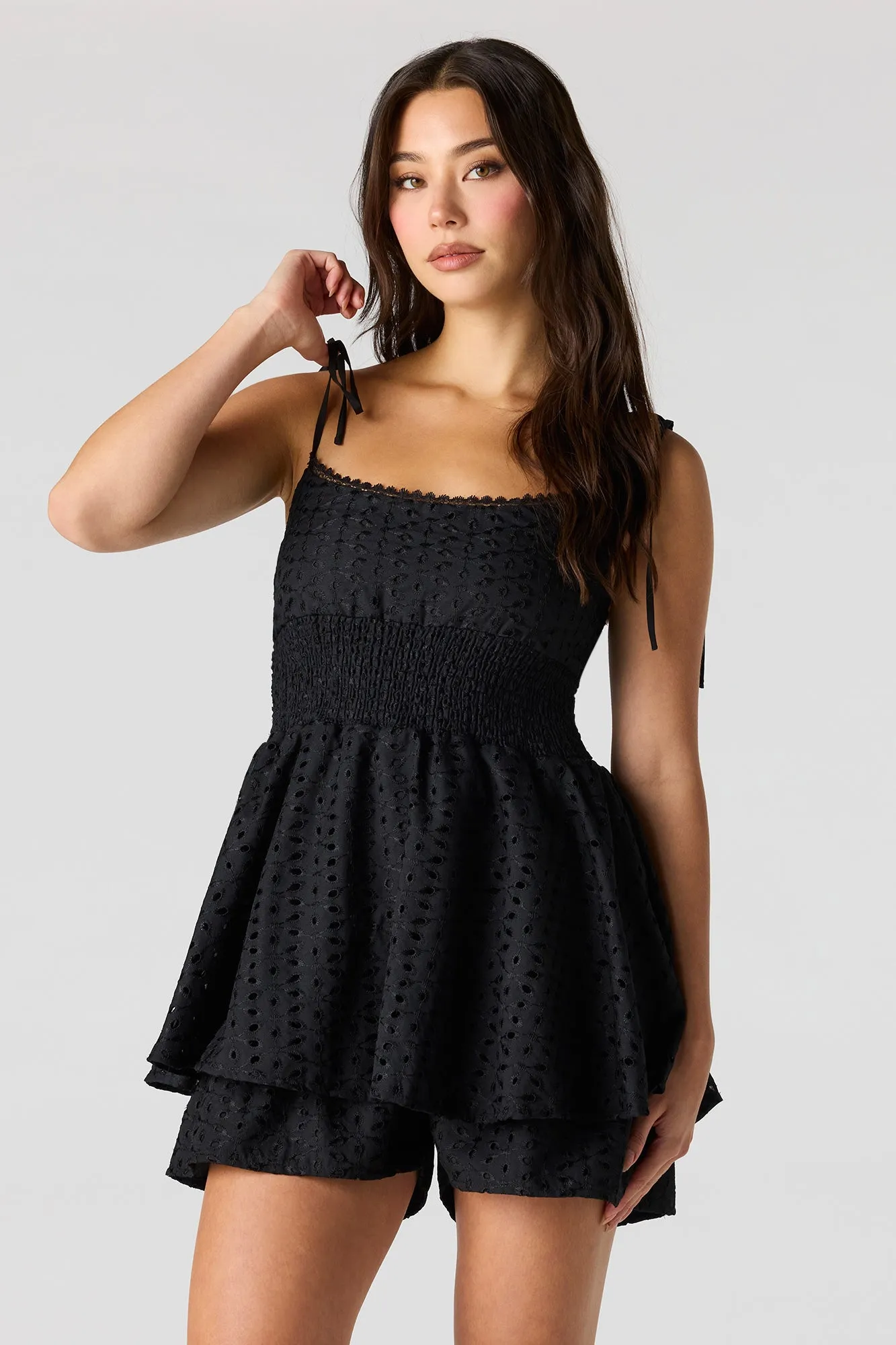 Eyelet Flowy Romper sold by Urban Planet product image thumbnail 4