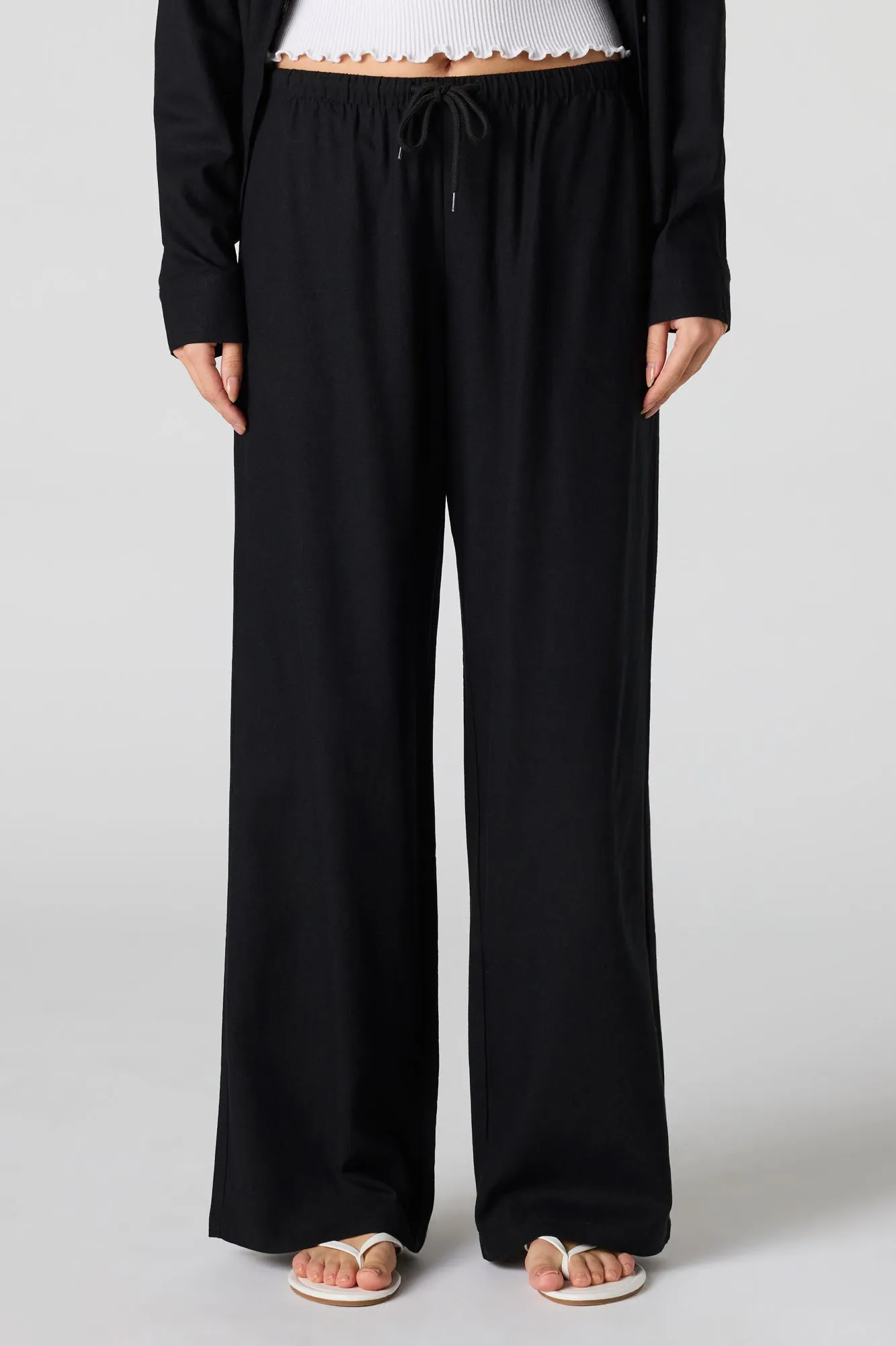 Linen-Blend Drawstring Pant sold by Urban Planet product image thumbnail 5