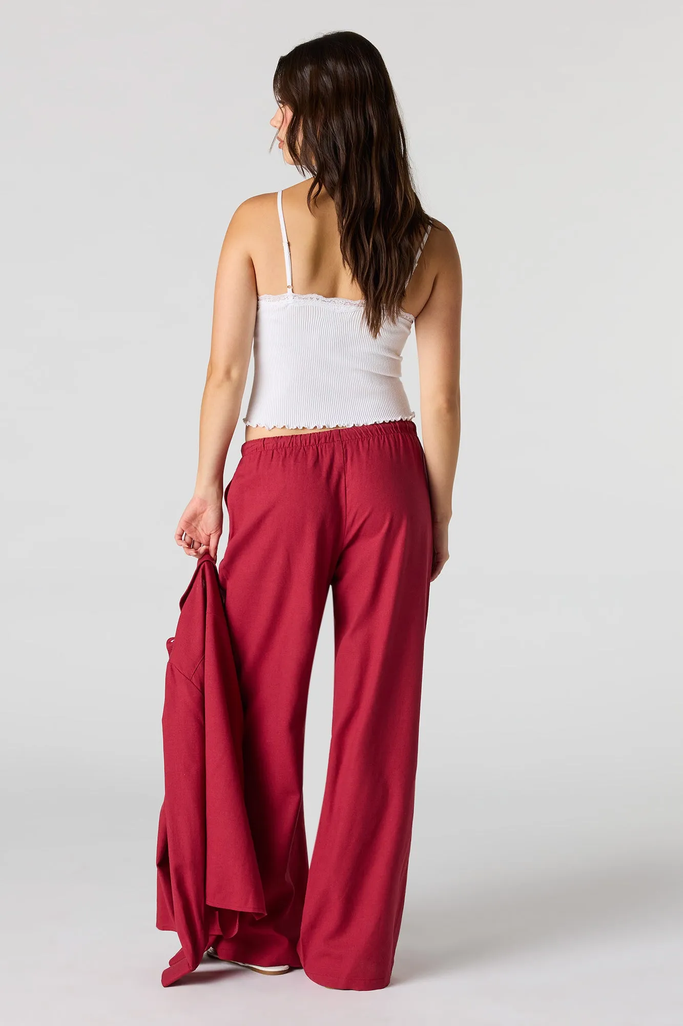 Linen-Blend Drawstring Pant sold by Urban Planet product image thumbnail 3