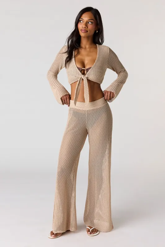 Crochet Wide Leg Pant Swim Cover Up made by Stitches