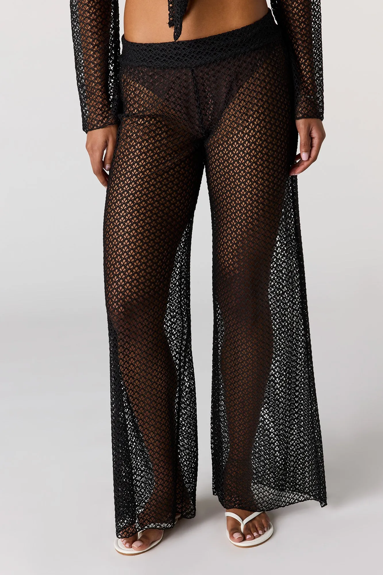 Crochet Wide Leg Pant Swim Cover Up sold by Urban Planet product image thumbnail 5