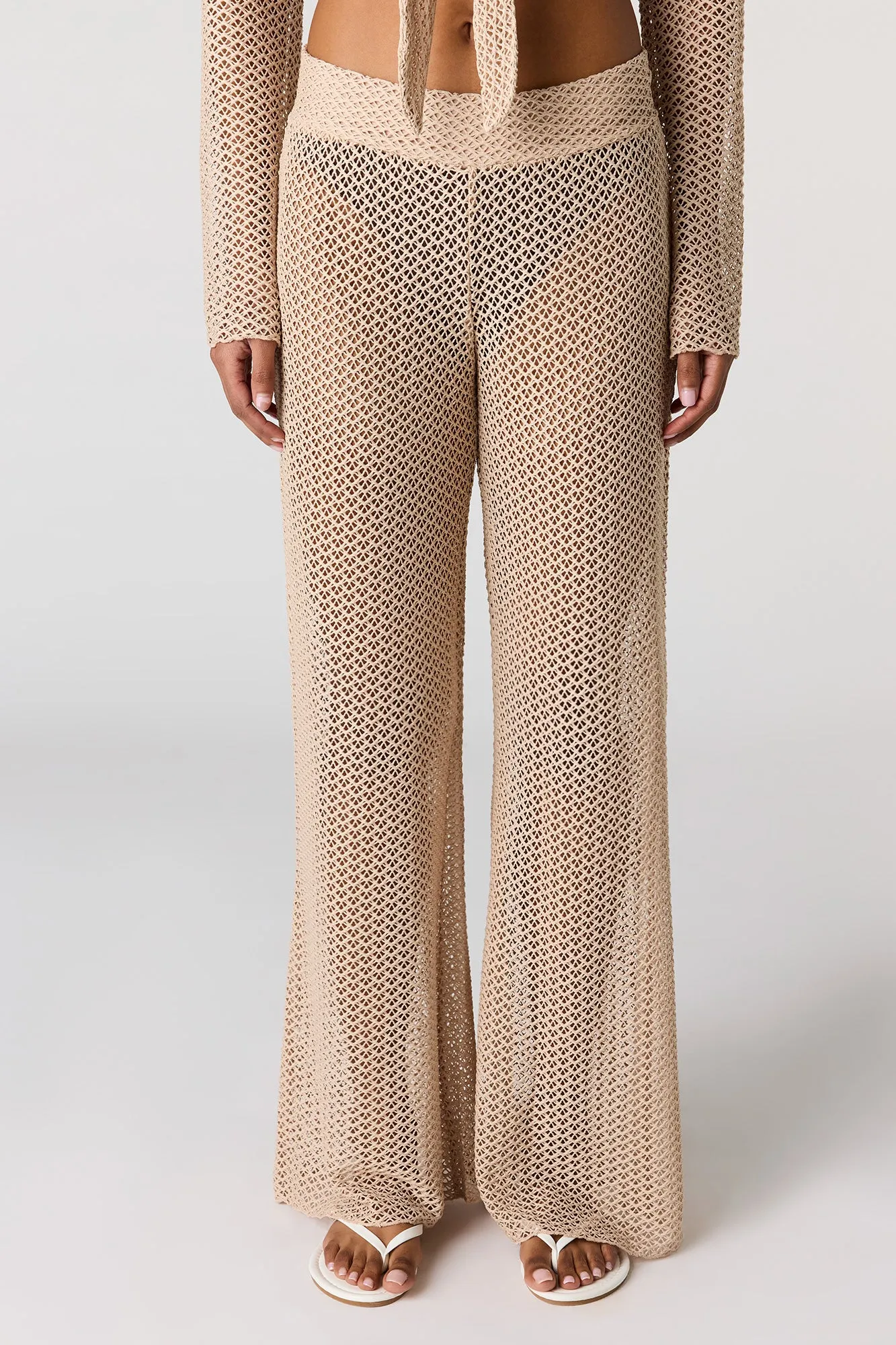 Crochet Wide Leg Pant Swim Cover Up sold by Urban Planet product image thumbnail 2