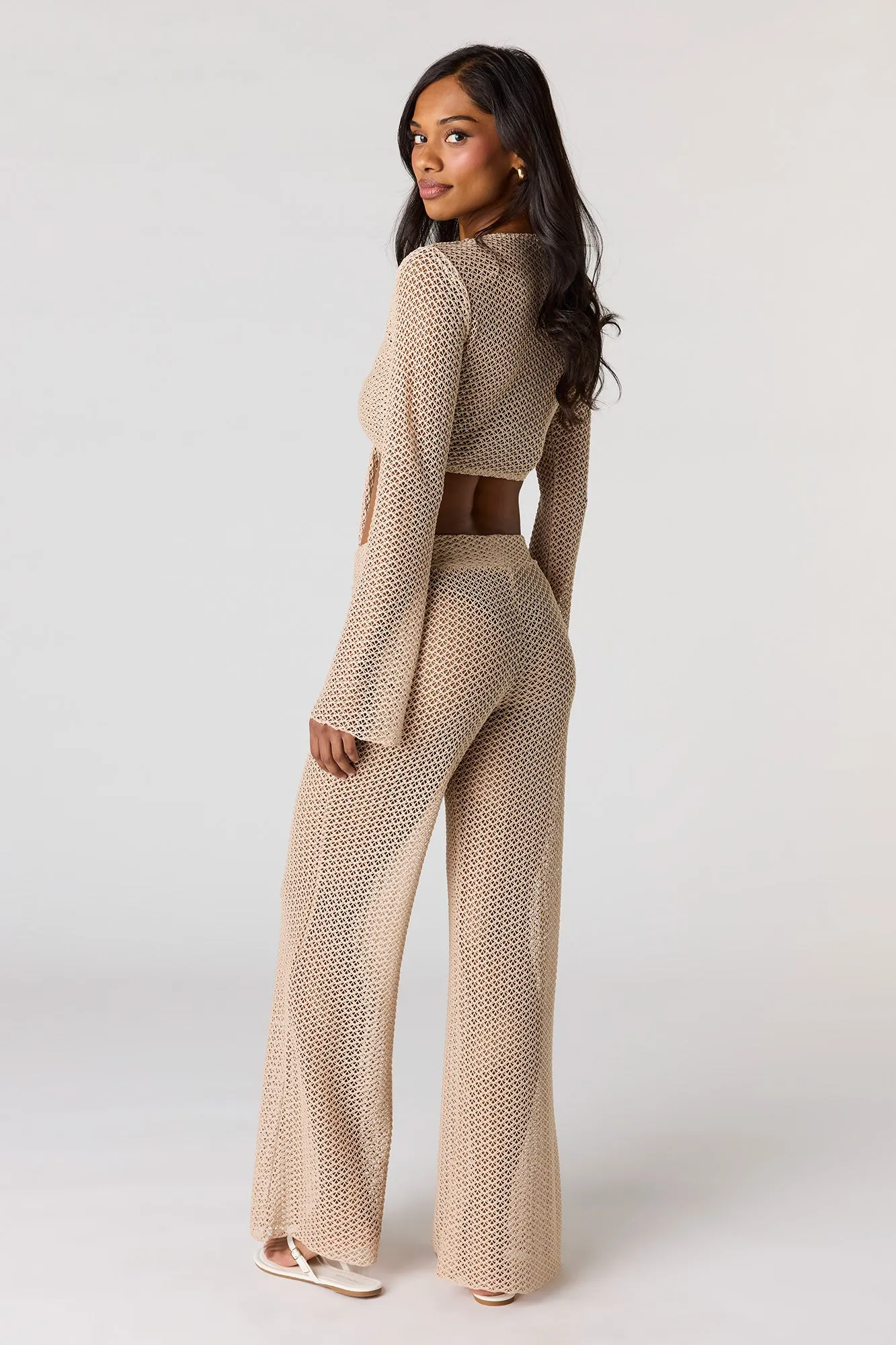 Crochet Wide Leg Pant Swim Cover Up sold by Urban Planet product image thumbnail 3