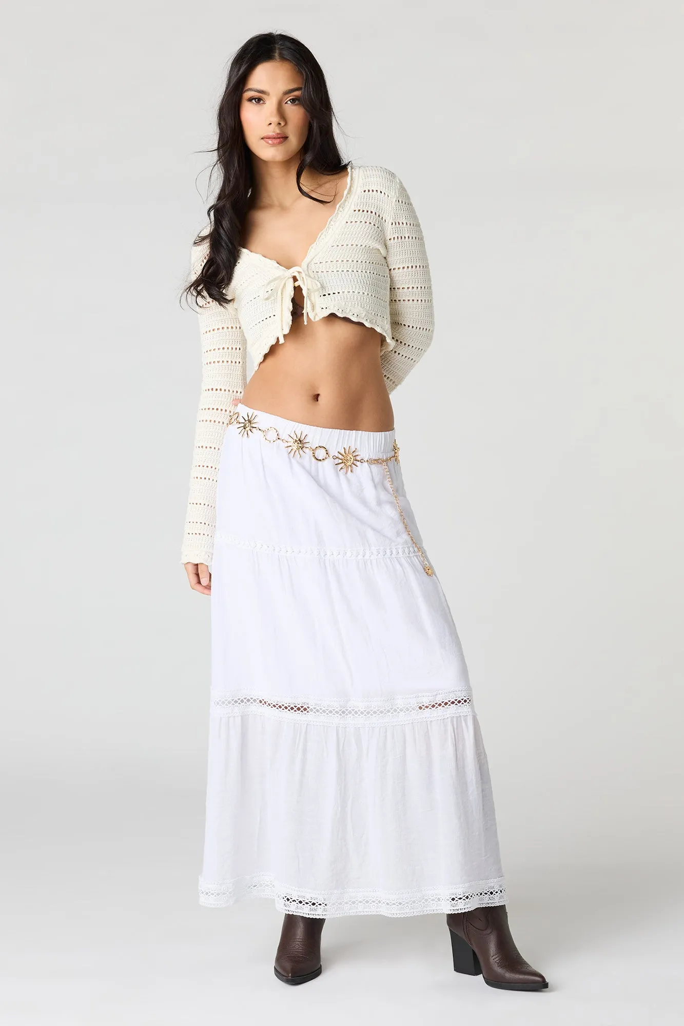 Crochet Trim Maxi Skirt sold by Urban Planet product image thumbnail 4