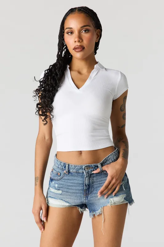 Chelsea Ripped High Rise Dark Denim Short sold by Urban Planet