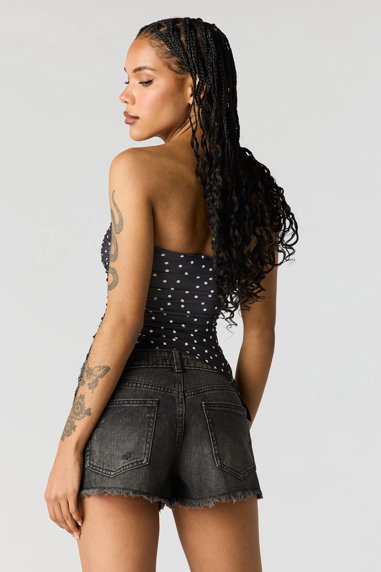 Chelsea Ripped High Rise Washed Black Denim Short sold by Urban Planet product image thumbnail 2