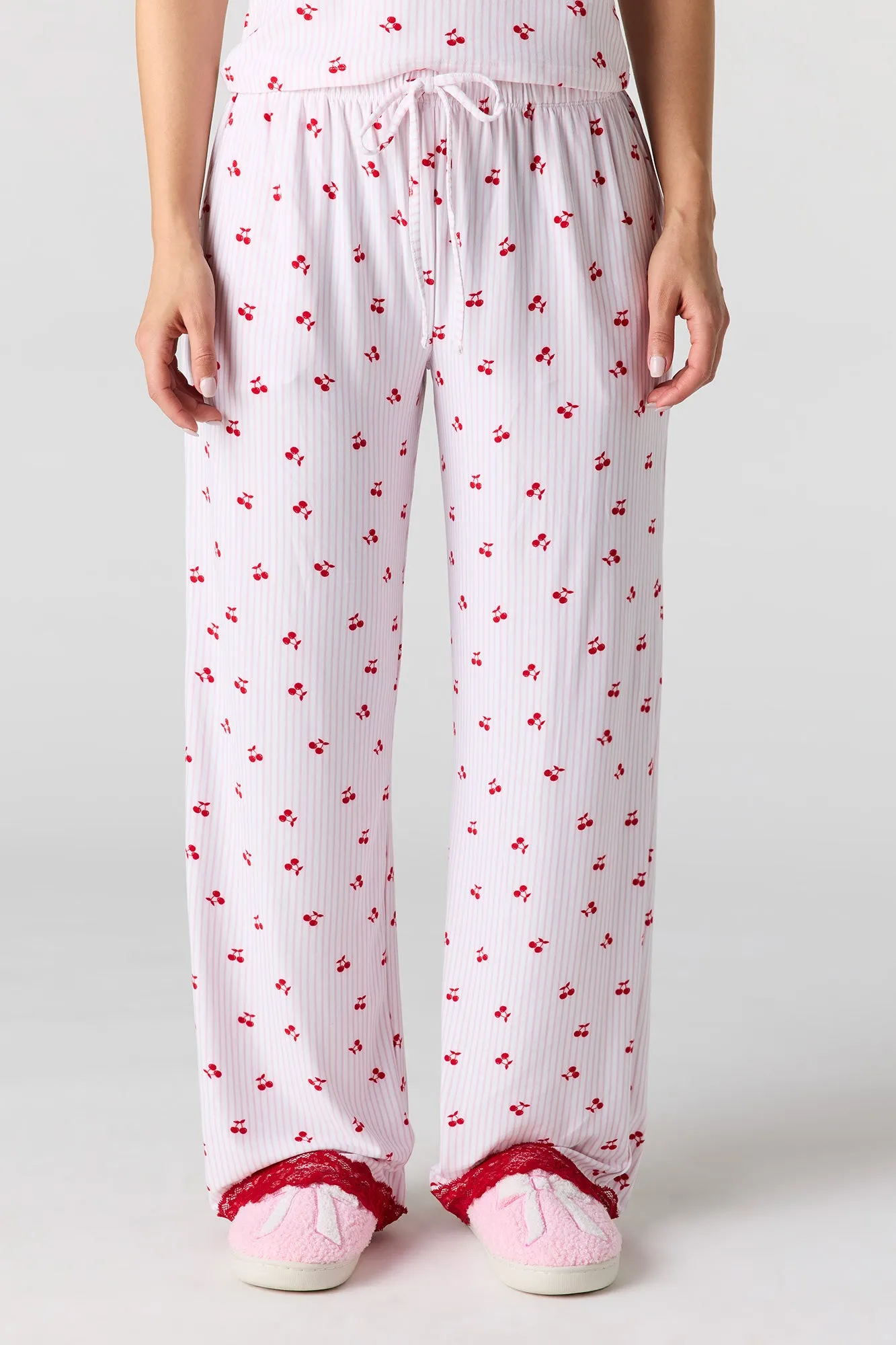Printed Lace Trim Tank & Pant & Headband Pajama Set sold by Urban Planet product image thumbnail 3