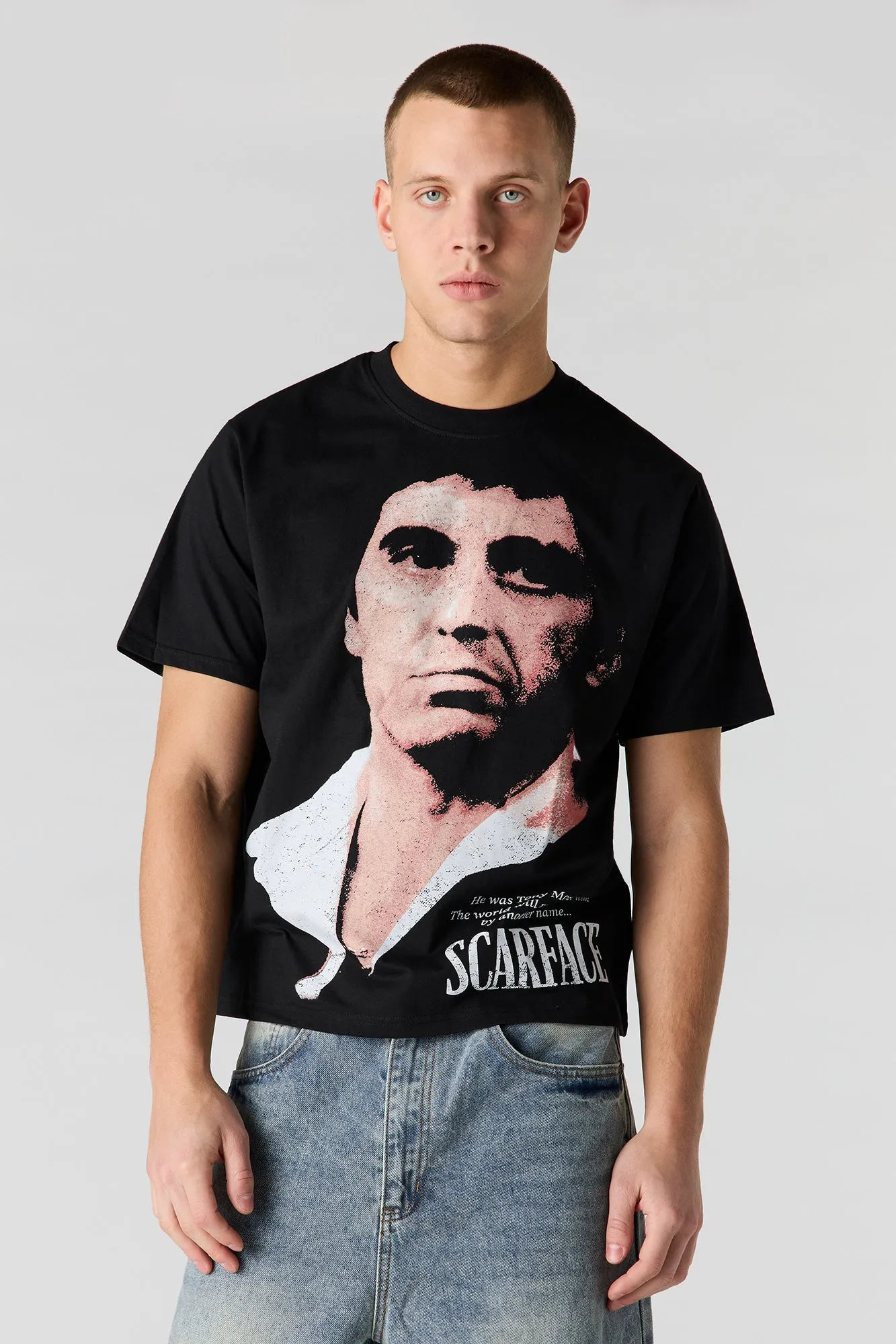 Premium Heavyweight Cotton Scarface Graphic T-Shirt sold by Urban Planet product image thumbnail 4