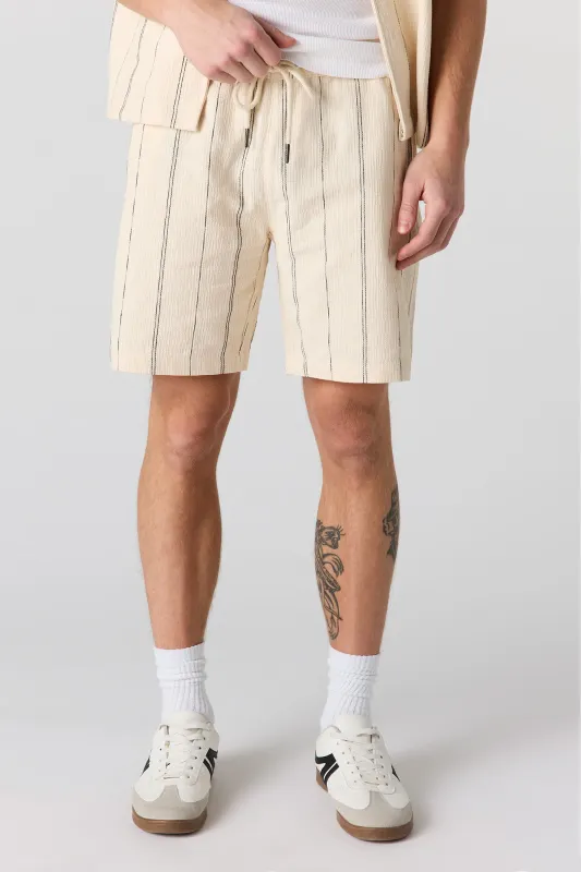 Textured Striped Drawstring Short sold by Urban Planet