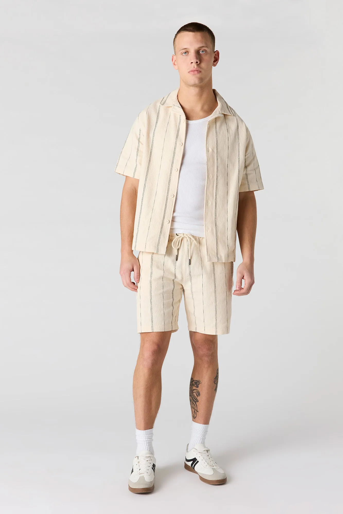 Textured Striped Drawstring Short sold by Urban Planet product image thumbnail 2