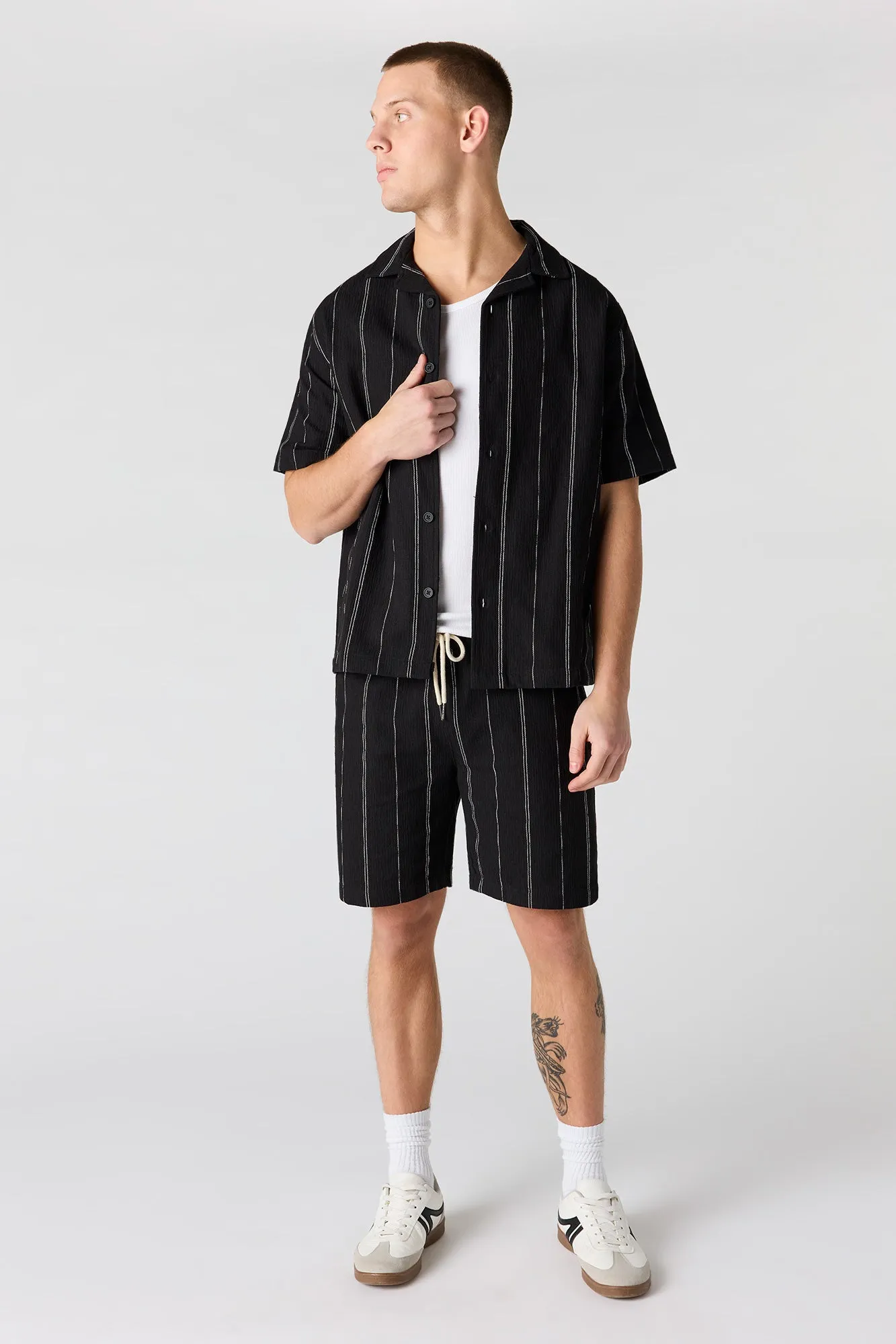 Textured Striped Drawstring Short sold by Urban Planet product image thumbnail 5