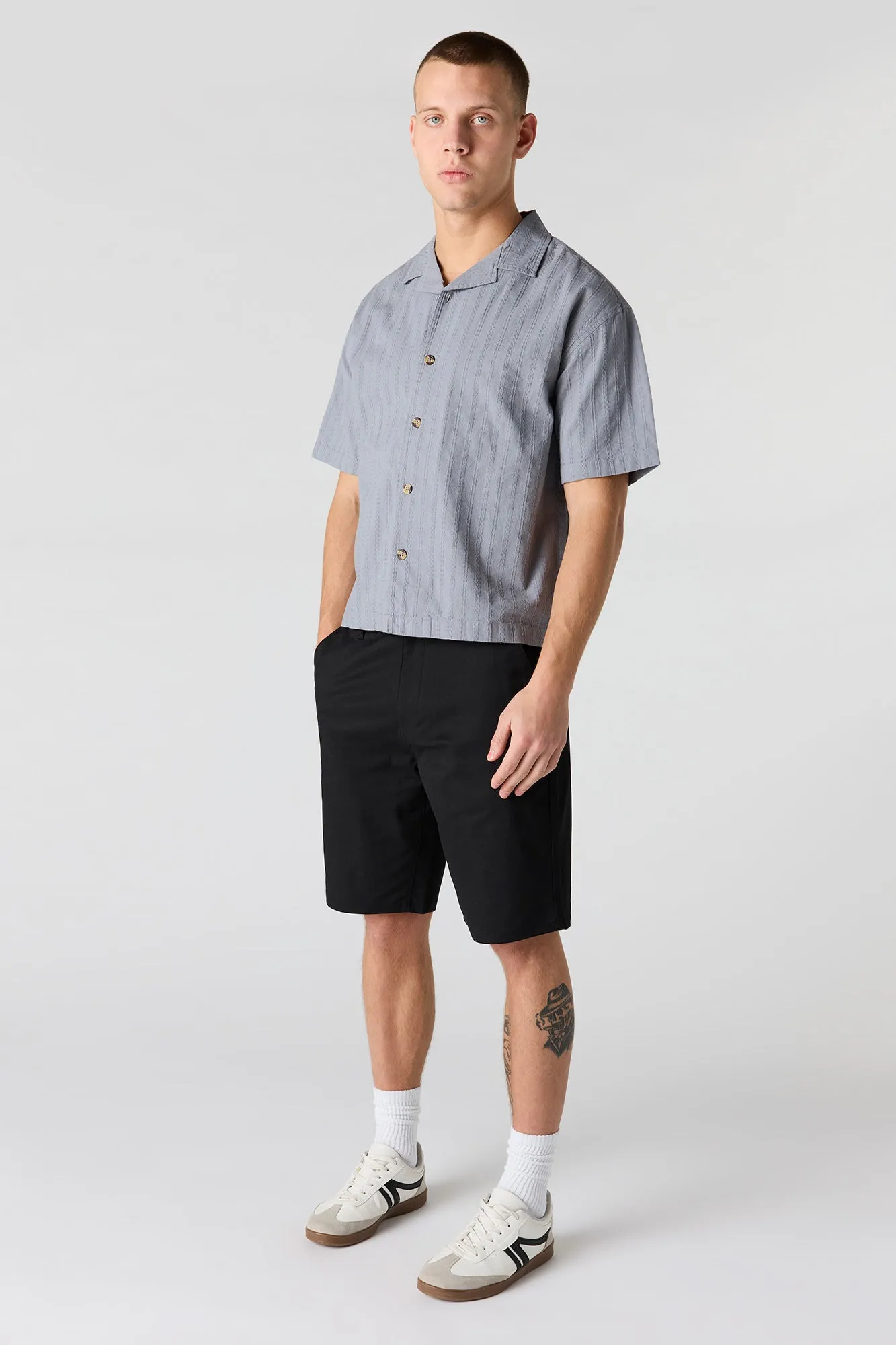 Linen-Blend Textured Button-Up Top sold by Urban Planet product image thumbnail 3