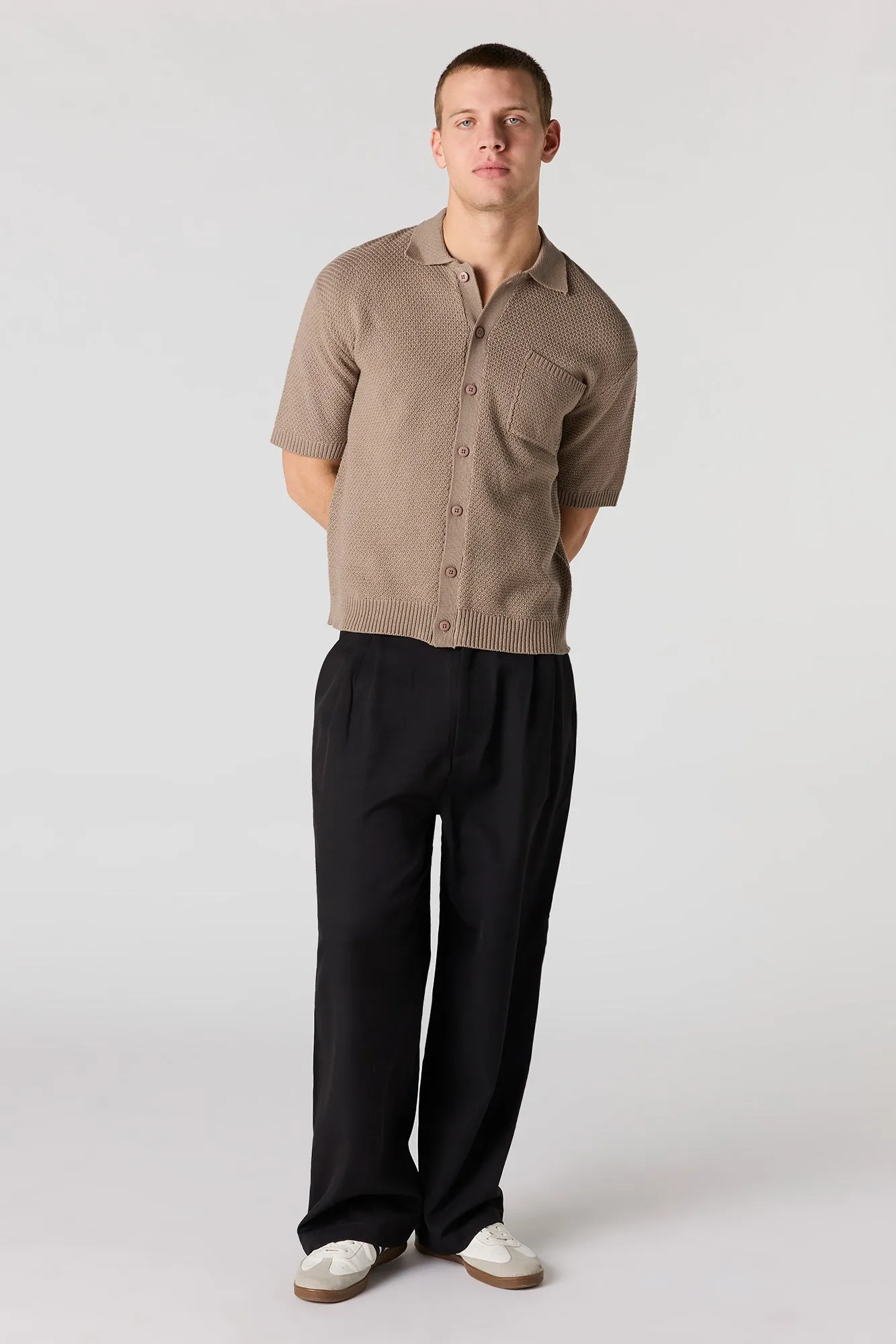 Crochet Boxy Button-Up Top sold by Urban Planet product image thumbnail 3