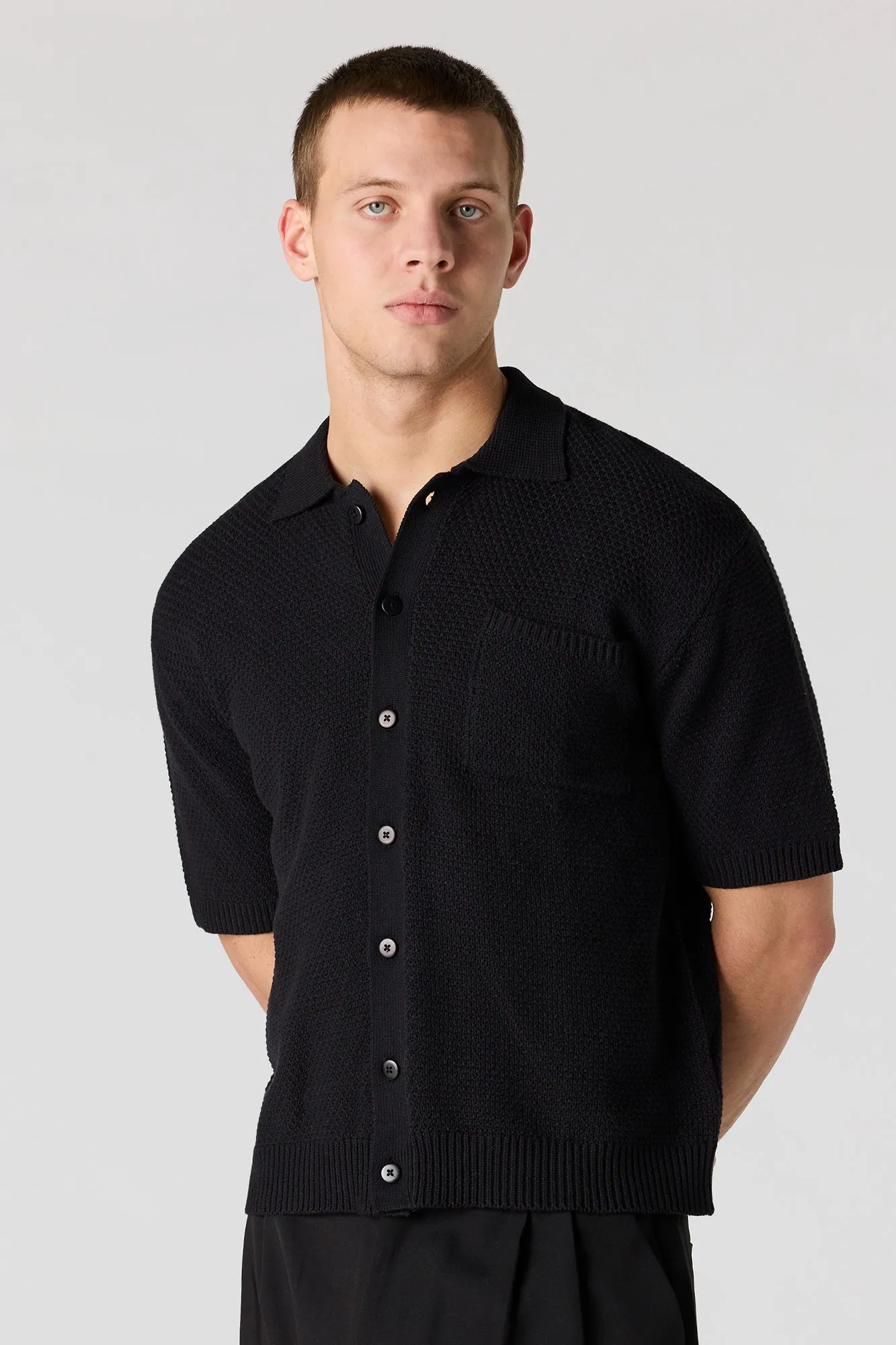 Crochet Boxy Button-Up Top sold by Urban Planet product image thumbnail 4