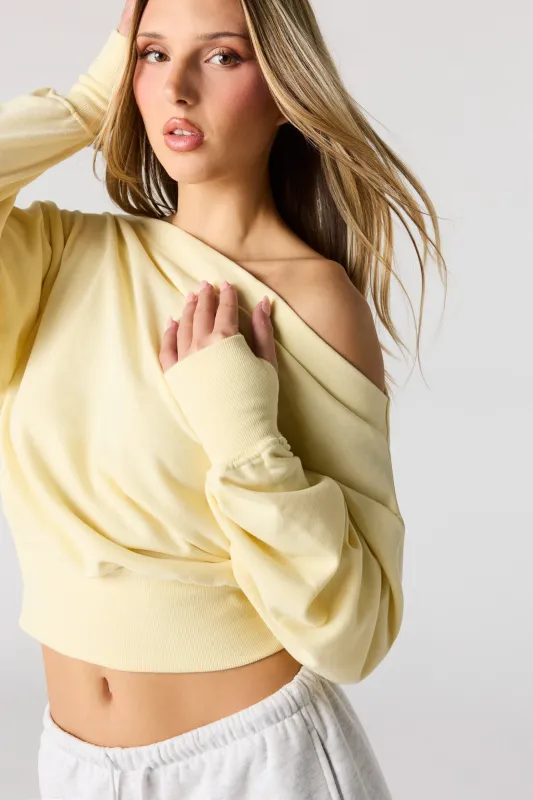 French Terry Off Shoulder Sweatshirt made by Urban Planet