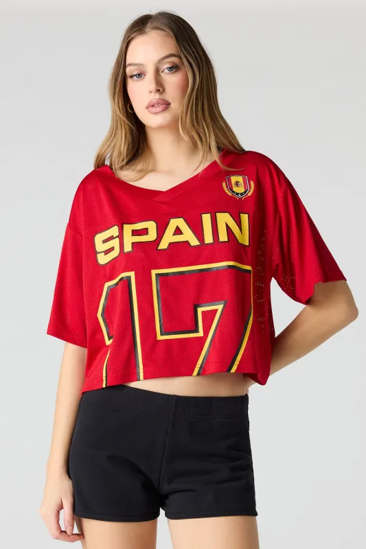 Spain Mesh Cropped Soccer Jersey sold by Urban Planet