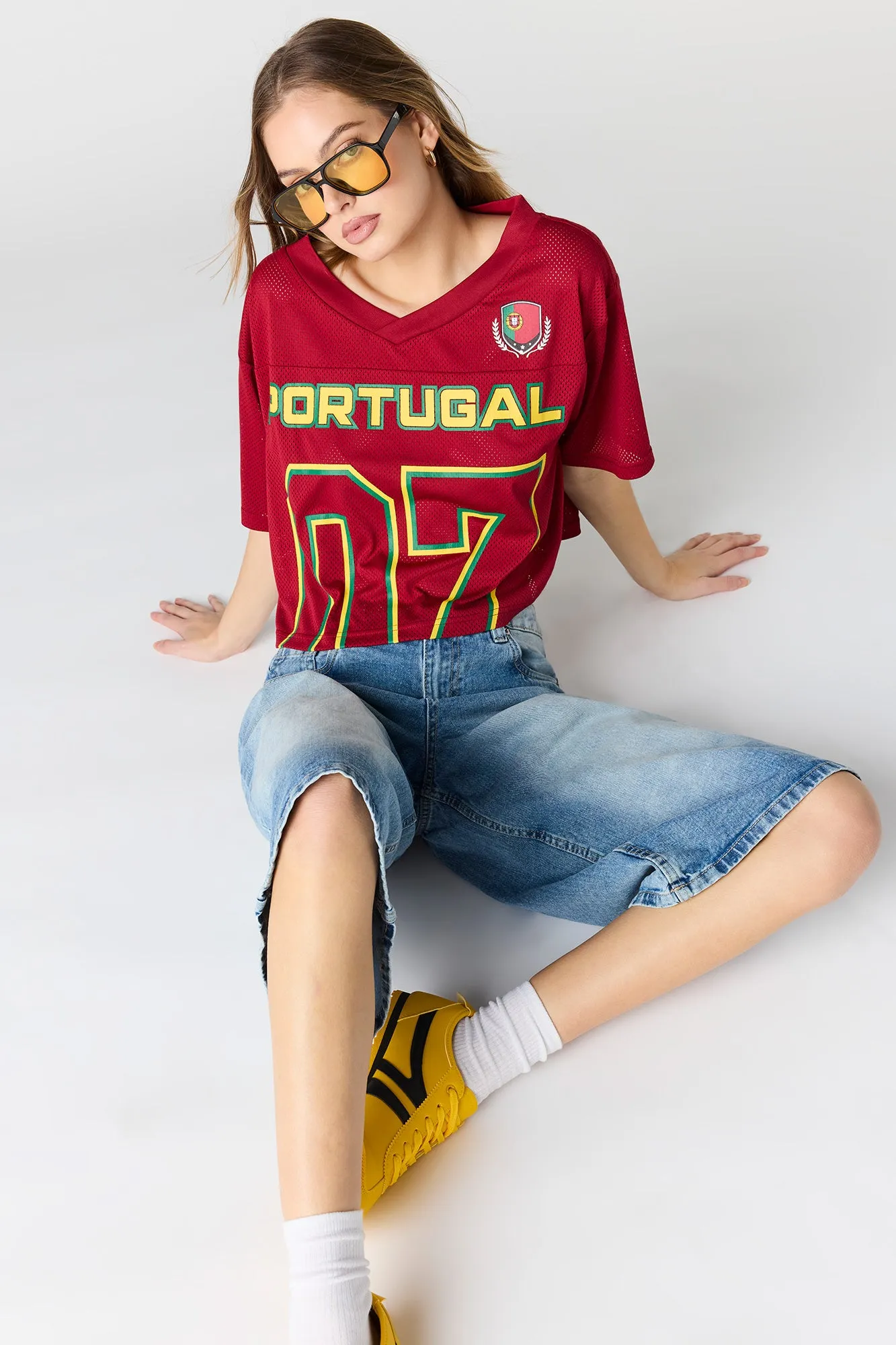 Portugal Mesh Cropped Soccer Jersey sold by Urban Planet