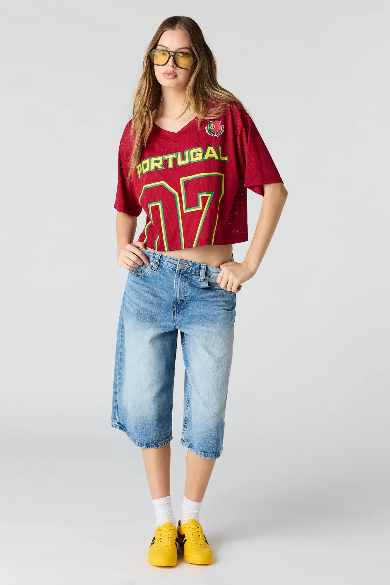 Portugal Mesh Cropped Soccer Jersey sold by Urban Planet product image thumbnail 3