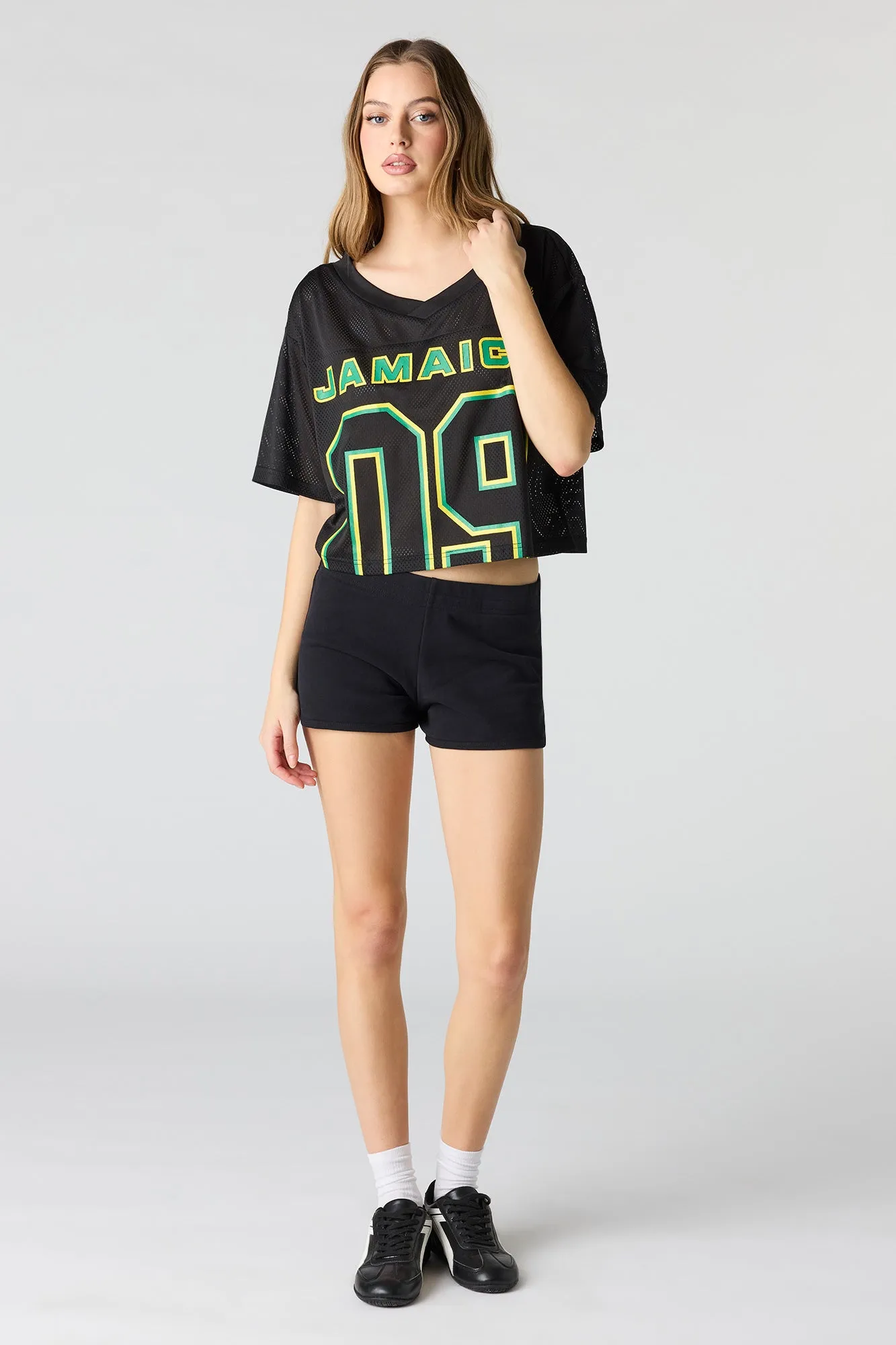 Jamaica Mesh Cropped Soccer Jersey sold by Urban Planet product image thumbnail 3