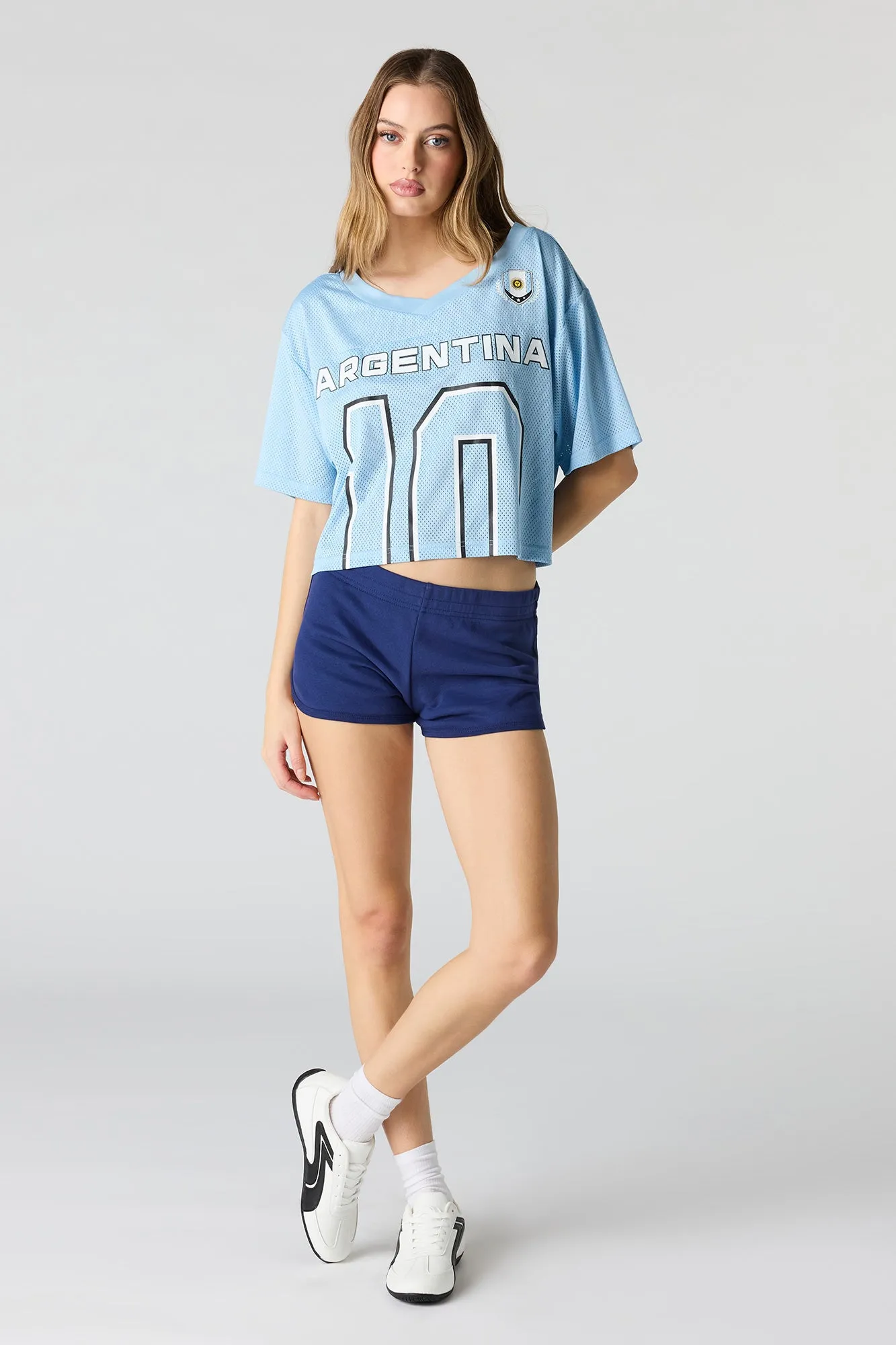 Argentina Mesh Cropped Soccer Jersey sold by Urban Planet product image thumbnail 3