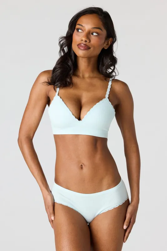 Ribbed Seamless Bra & Cheeky Panty Set made by Stitches