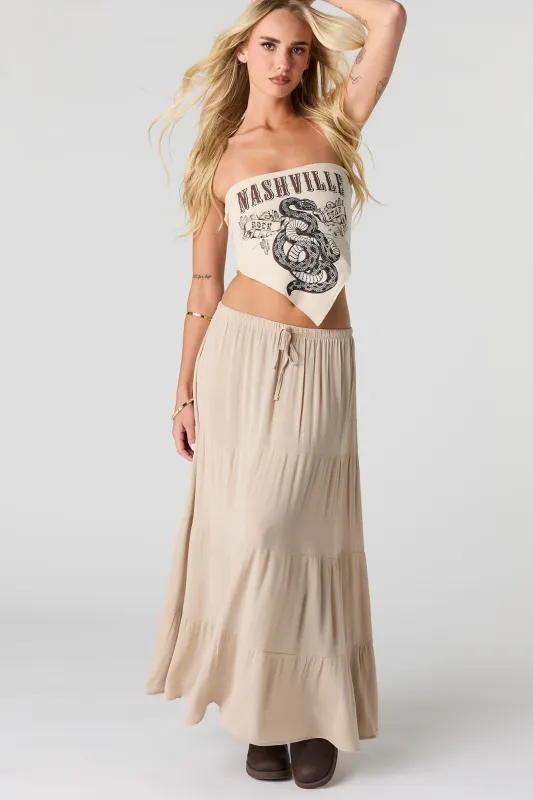 Crinkled Tiered Maxi Skirt sold by Urban Planet