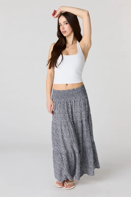 Smocked Tiered Maxi Skirt made by Stitches