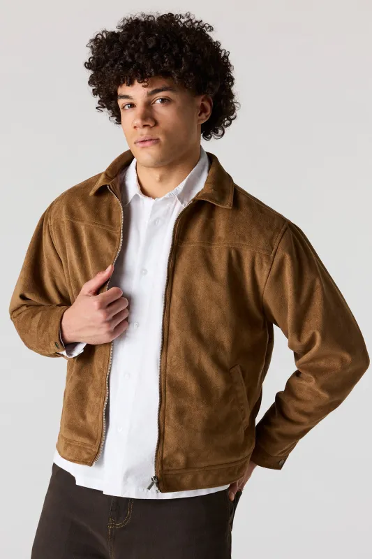 Faux Suede Bomber Jacket made by Urban Planet