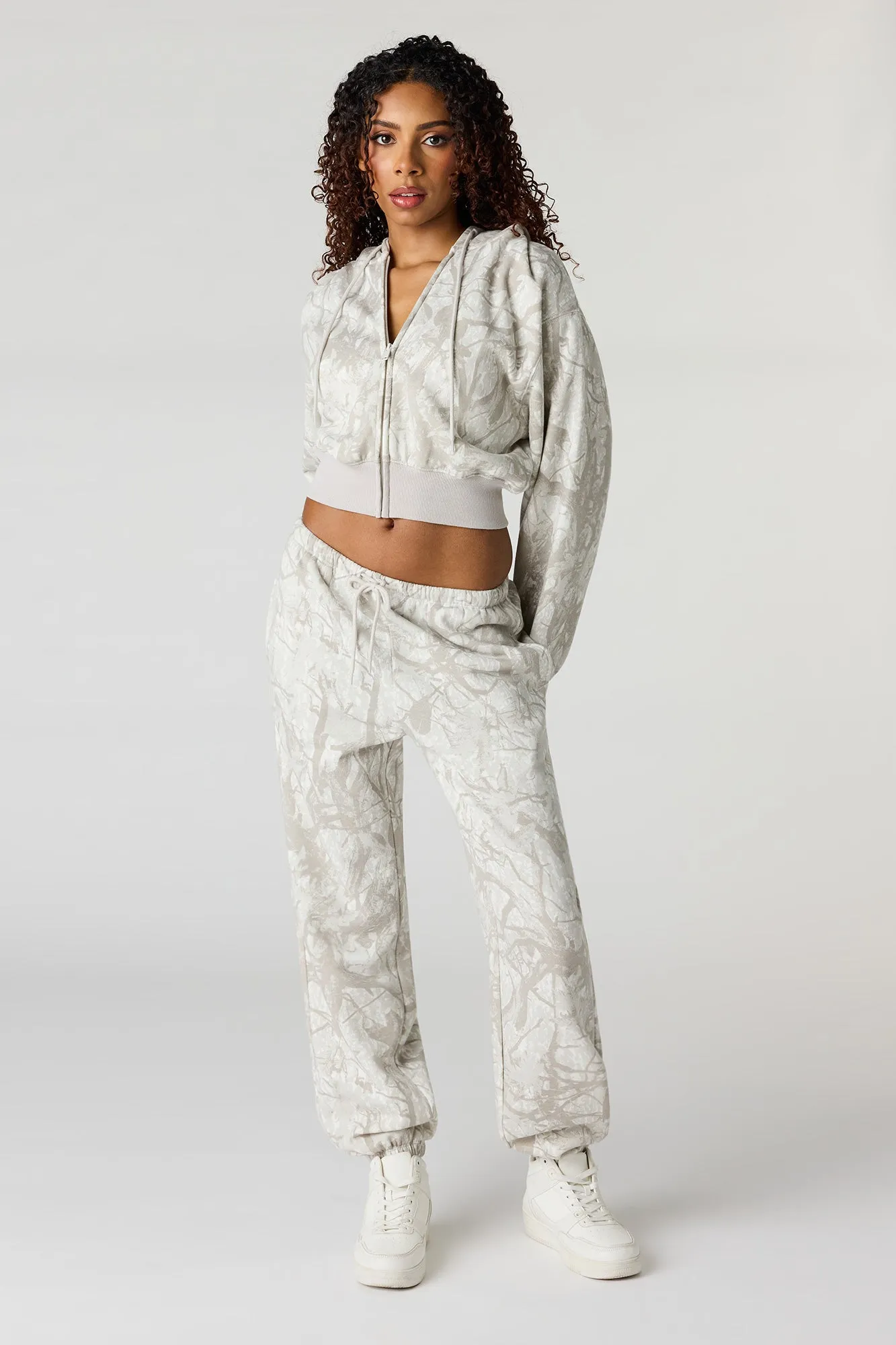 Oversized Cropped Zip-Up Hoodie sold by Urban Planet product image thumbnail 3