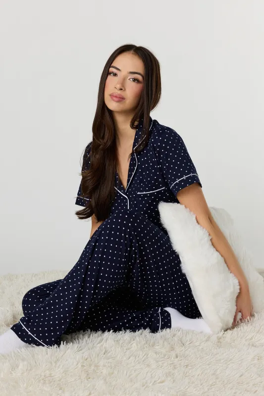 Soft Button-Up Top & Pant Pajama Set sold by Urban Planet