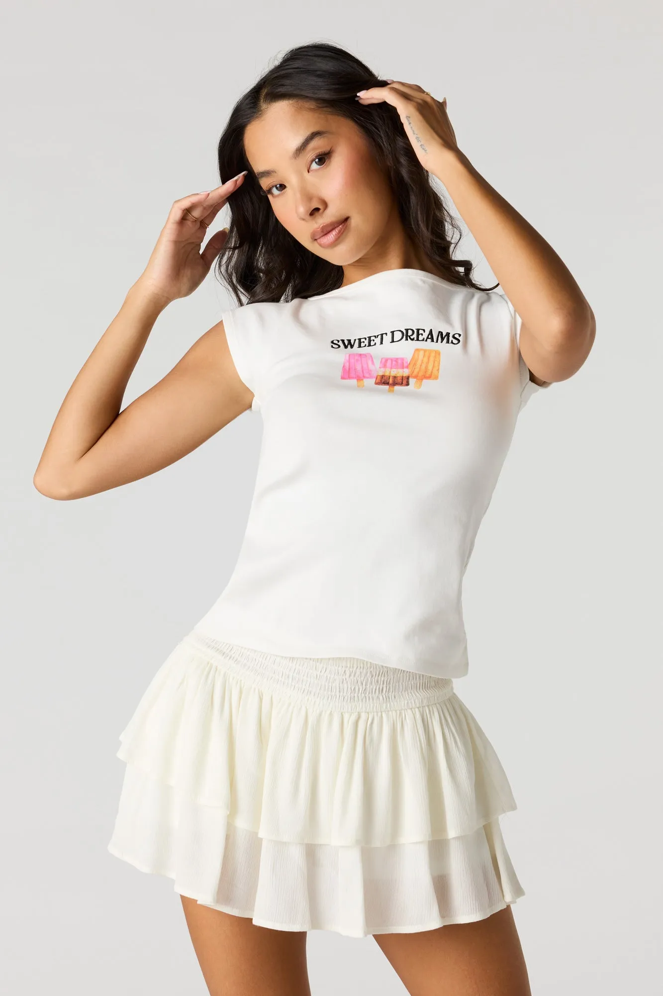 Smocked Tiered Mini Skort sold by Urban Planet product image thumbnail 5