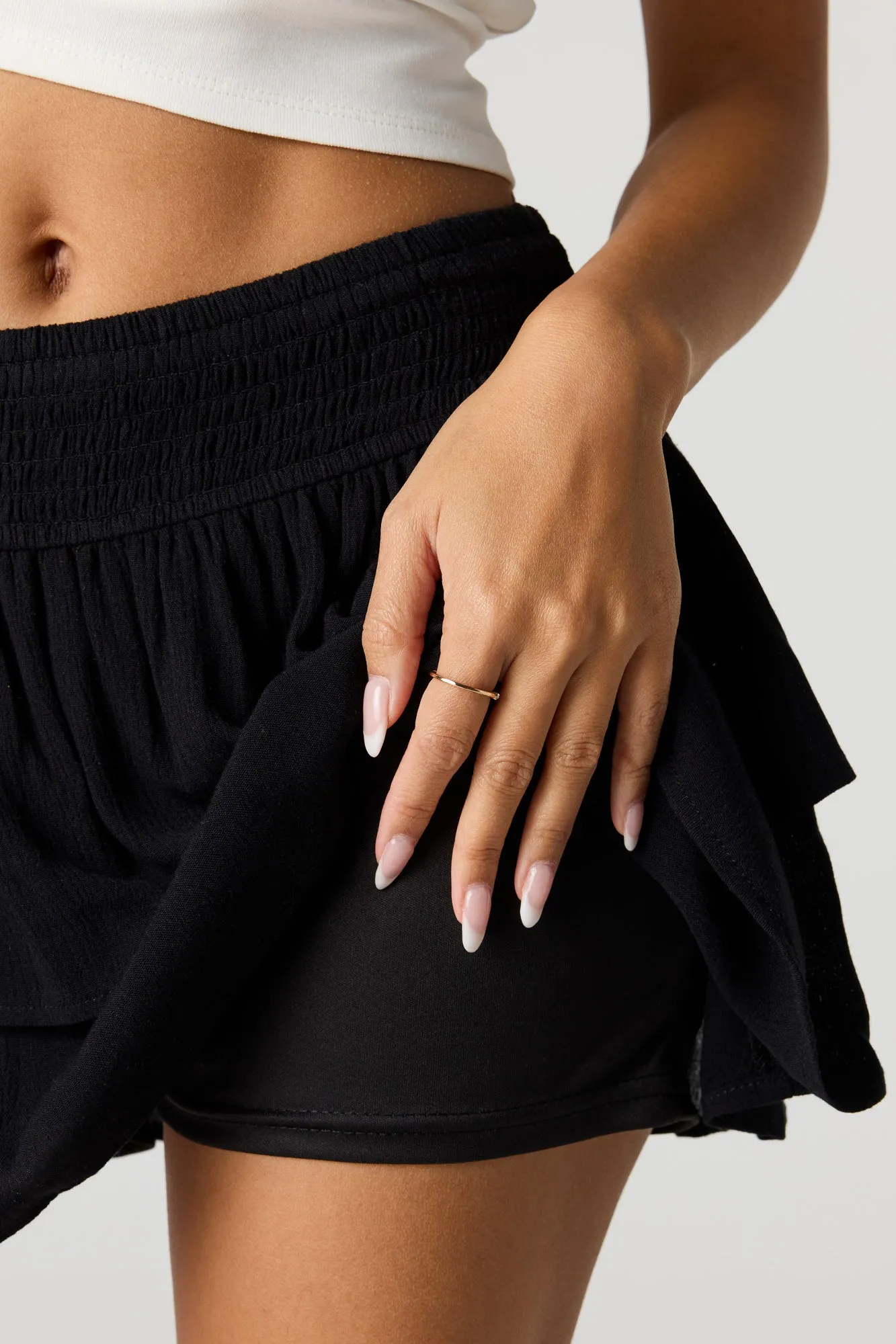 Smocked Tiered Mini Skort sold by Urban Planet product image thumbnail 4