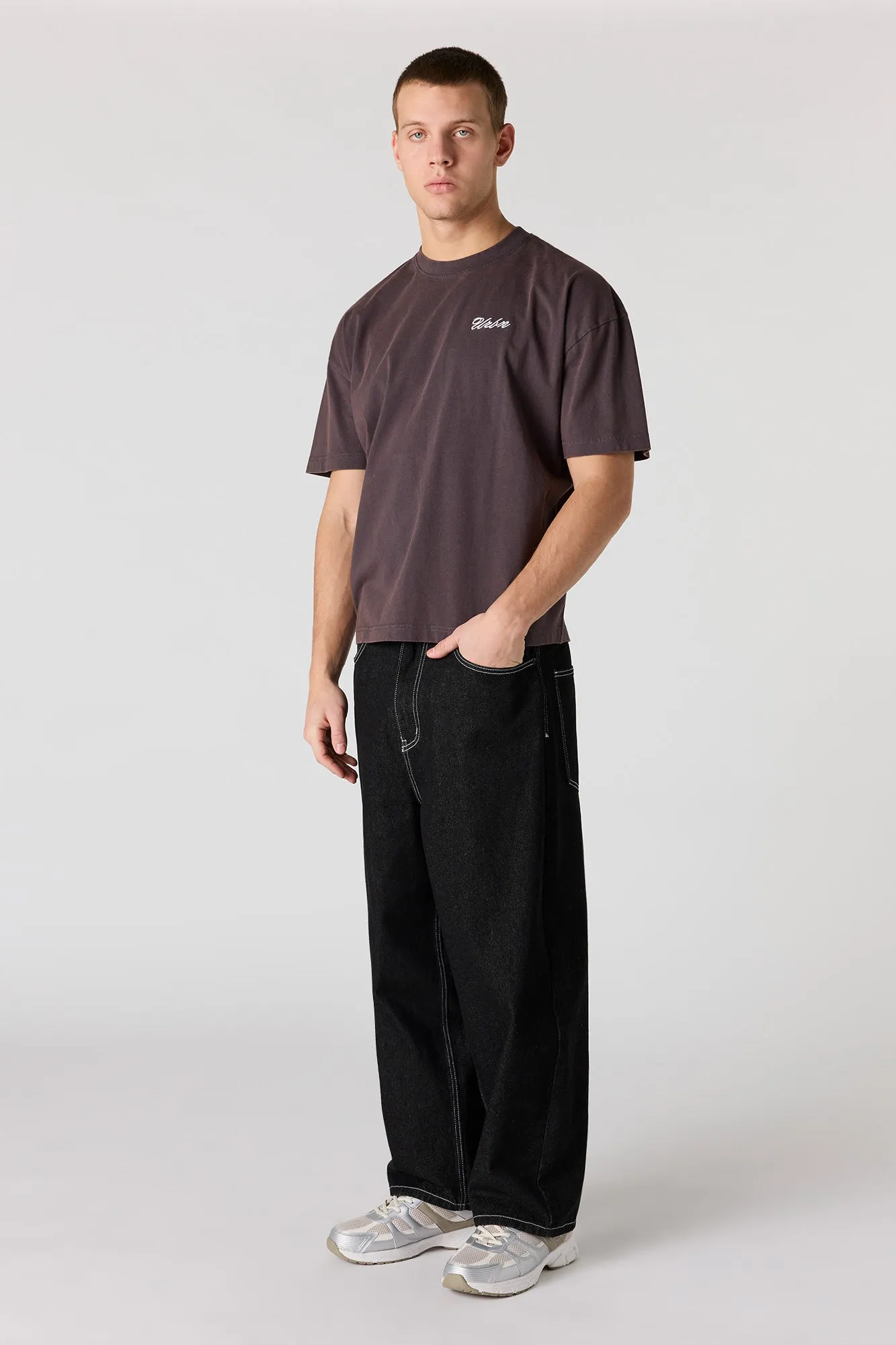 Embroidered Washed Relaxed T-Shirt sold by Urban Planet product image thumbnail 3