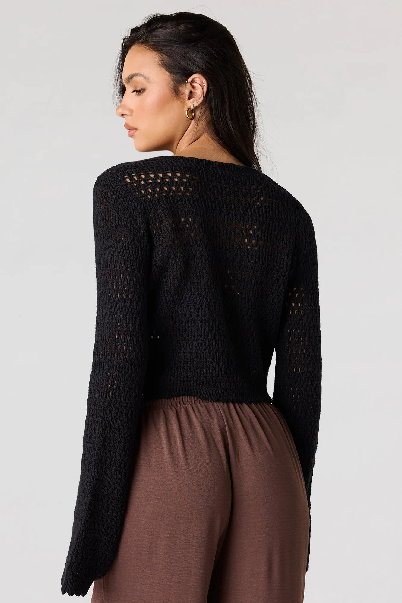 Crochet Tie-Front Swim Cover Up Top sold by Urban Planet product image thumbnail 5