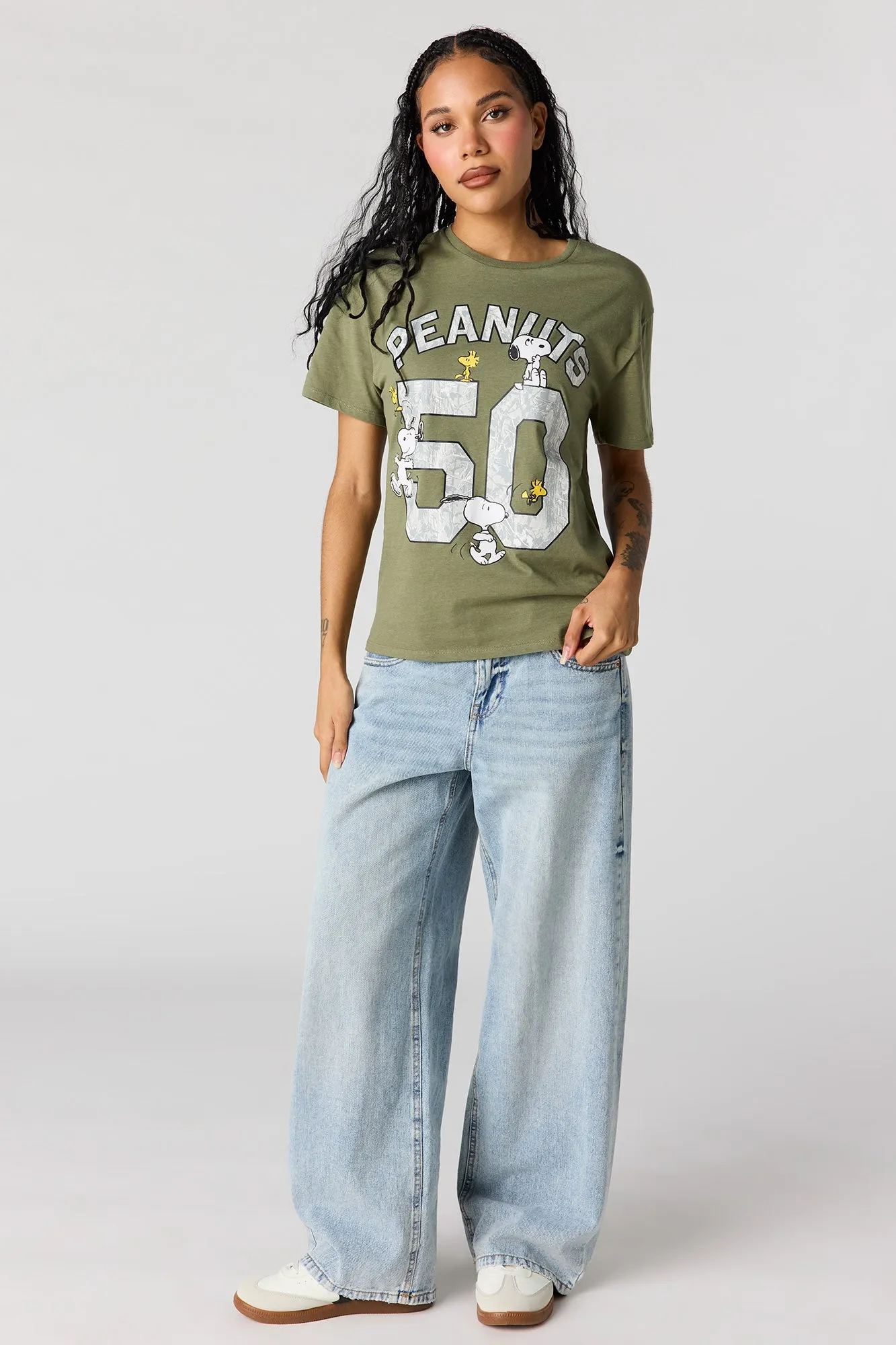 Peanuts Snoopy Graphic Boyfriend T-Shirt sold by Urban Planet product image thumbnail 3